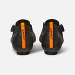 DMT KR1 road cycling shoes in black with orange heel tabs, rear view