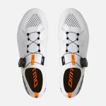 DMT KR1 white road cycling shoes with orange details and BOA closure system