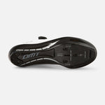 DMT KR1 road cycling shoe sole view showing white upper with black sole and cleats