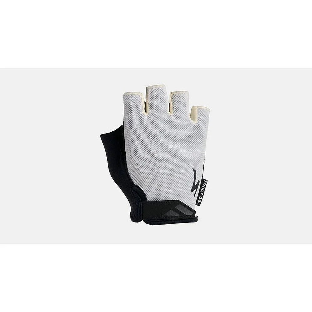 Specialized BG Sport Gel fingerless cycling glove in birch white with black palm