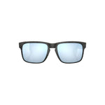 Oakley Holbrook sunglasses with matte black frame and blue mirrored PRIZM lenses