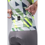 Gobik CX Pro cycling jersey back view showing rear pockets with geometric pattern