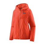 Patagonia Women's Houdini Jacket in coral orange with hood and full zip