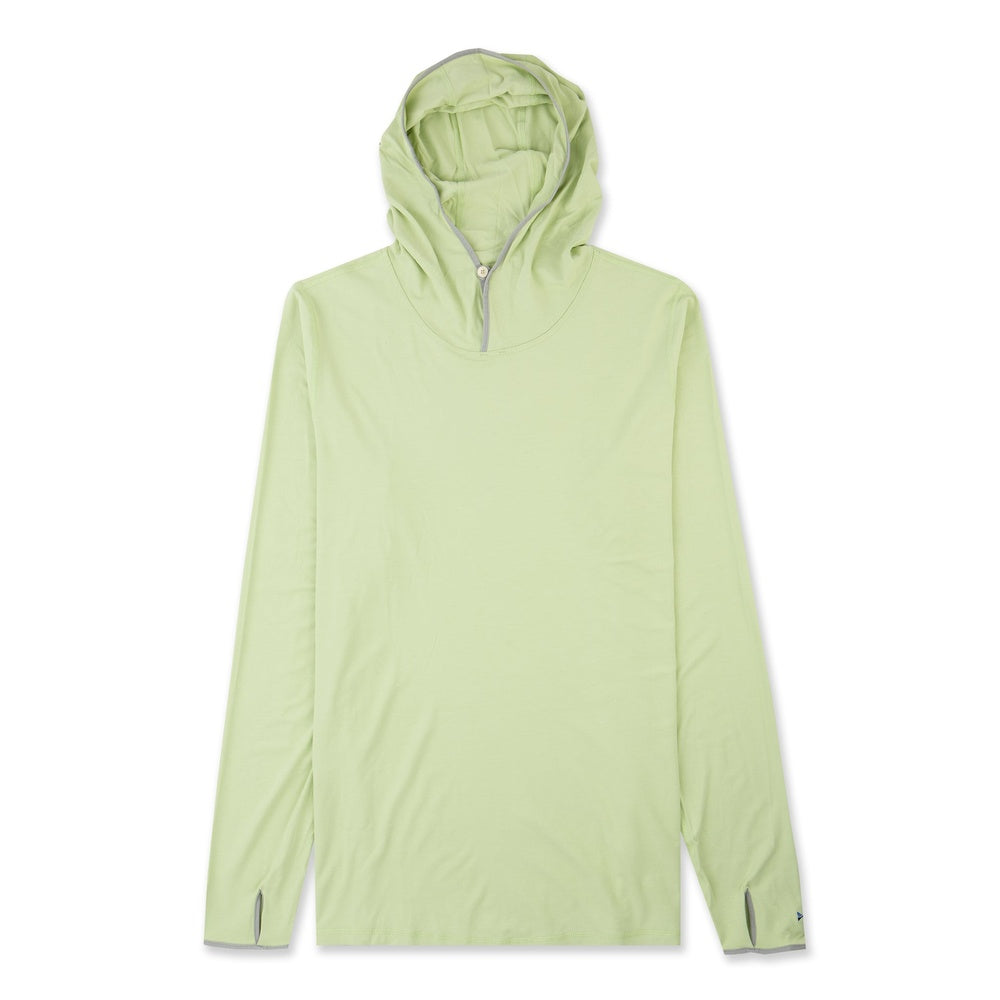 Patagonia Men's Tropic Comfort Natural UPF Hoody in light green with hood