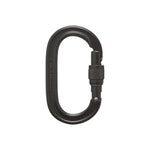 Black Diamond Oval Keylock Screwgate Carabiner in black with screw gate mechanism