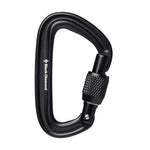Black Diamond Liteforge Screwgate Carabiner in black with textured locking mechanism