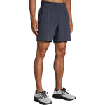 Brooks Sherpa 7 inch men's running shorts in dark navy on model