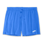 Brooks Moment 5-inch men's running shorts in vivid blue with drawstring waist