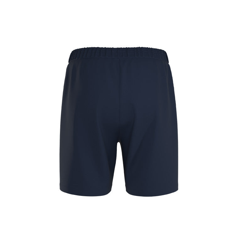Brooks Moment 5-inch men's running shorts in navy blue, back view