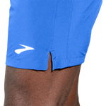 Brooks Moment 7-inch men's running shorts in vivid blue with white logo