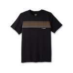 Brooks Distance Short Sleeve 2.0 black t-shirt with gradient stripe chest design