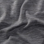 Close-up fabric detail of Brooks Luxe Short Sleeve in HTR Charcoal heathered gray