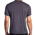 Brooks Distance Short Sleeve 3.0 men's running shirt in asphalt gray, back view
