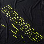Brooks Distance Short Sleeve 3.0 Men's shirt in black with neon yellow stacked logo graphic