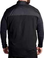 Brooks Shield Hybrid Vest 3.0 in black shown from rear on male model