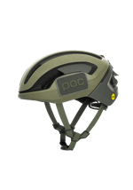 POC Omne Ultra MIPS cycling helmet in epidote green matte finish with adjustable straps