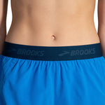 Brooks Chaser 3-inch running shorts in azure blue with navy branded elastic waistband