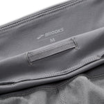 Brooks Chaser 7-inch Women's Short interior waistband detail in HTR Charcoal gray