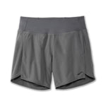 Brooks Chaser 7-inch Women's running shorts in heathered charcoal gray with wide waistband