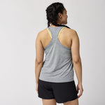 Brooks Distance Tank 2.0 in heathered ash gray shown from back on female model