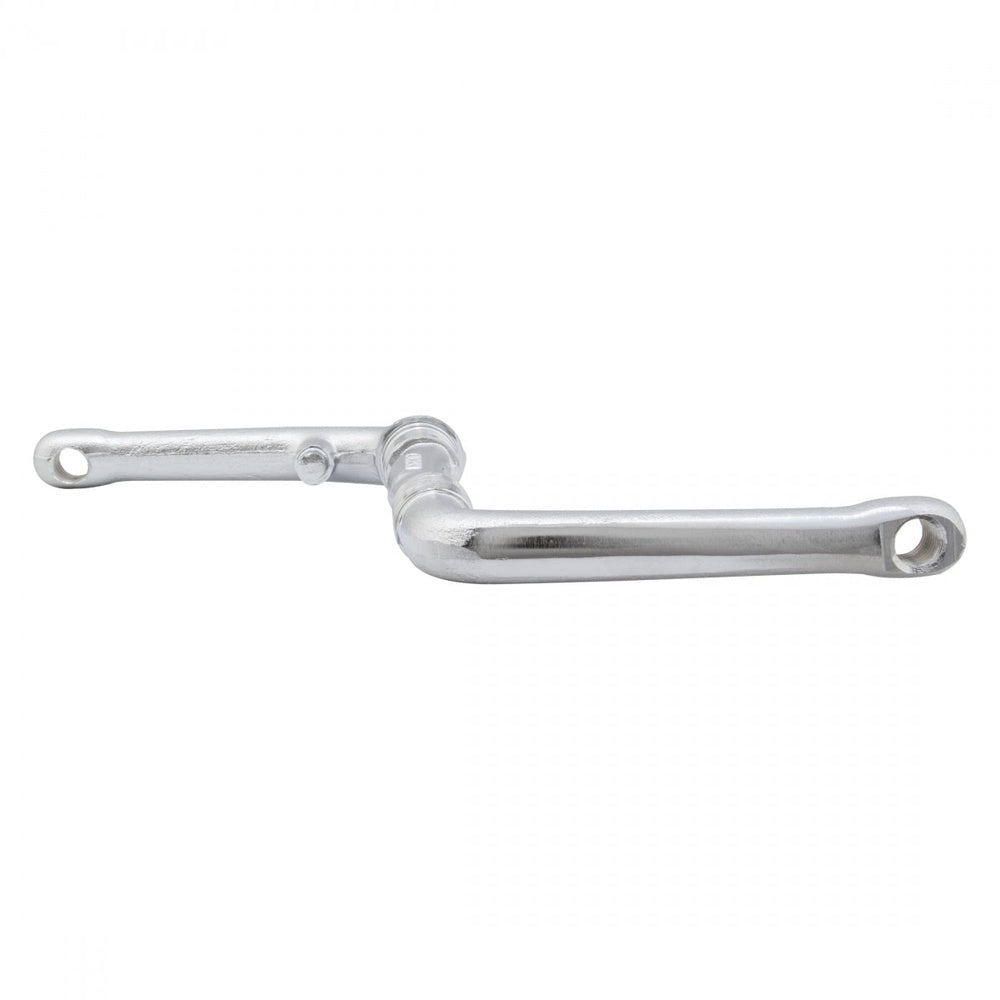Sunlite chrome plated one-piece bicycle crankarm with threaded pedal holes