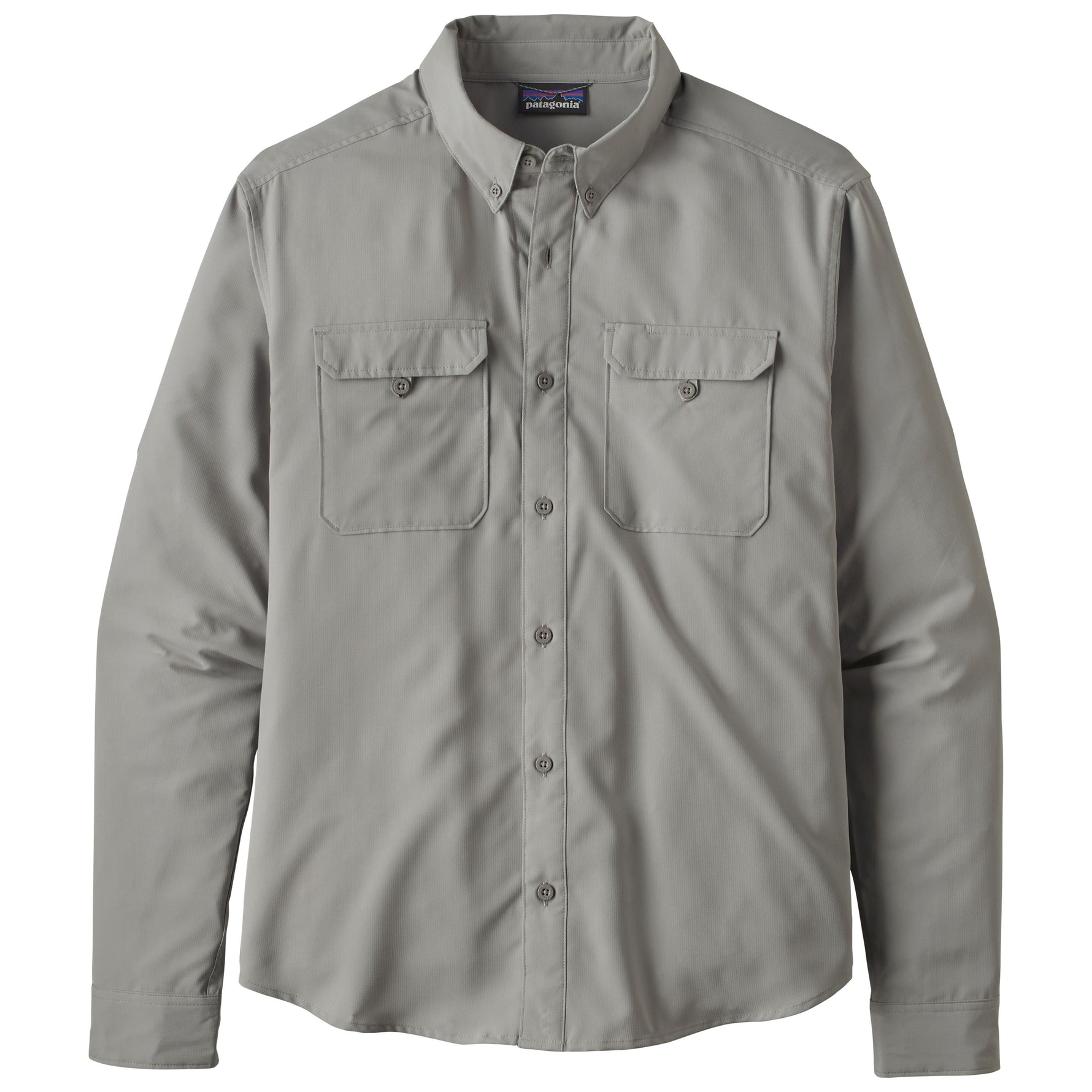 Patagonia Men's Self Guided Hike Long Sleeve Shirt in Salt Grey