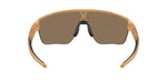 Oakley Corridor sunglasses with amber frame and bronze Prizm lenses on white background