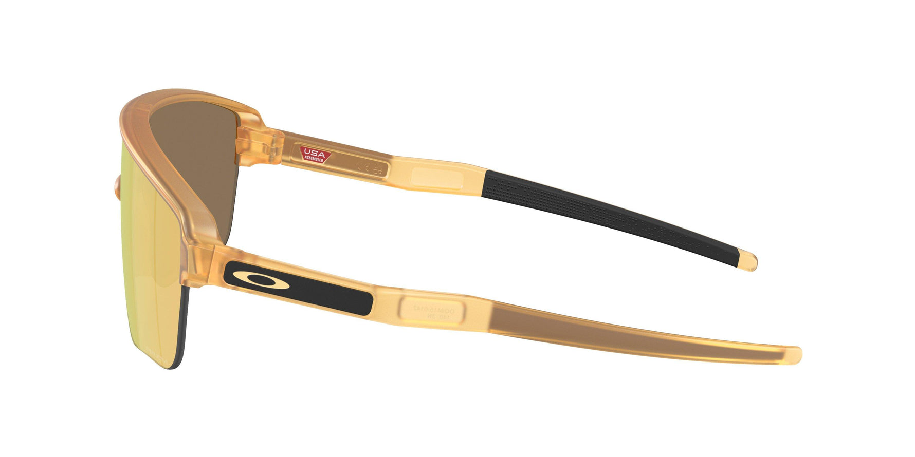 Oakley Corridor sunglasses with transparent light curry frame and gold mirror lenses