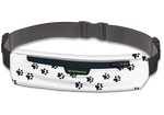 Amphipod MicroStretch Luxe Belt in white with black paw print pattern
