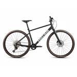 Eagle Bicycles Eagle 700 Hybrid in matte black with brown sidewall Kenda tires, side profile view