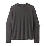 Patagonia Long-Sleeved Capilene Cool Trail Shirt in Ink Black, flat lay view