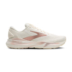 Brooks Adrenaline GTS 24 women's running shoe in coconut and rose gold colorway