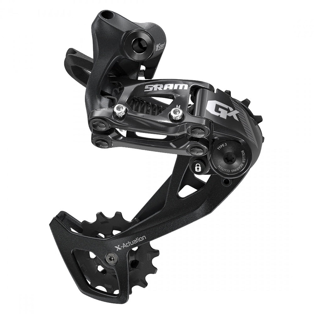 SRAM GX rear derailleur in black with professional studio lighting