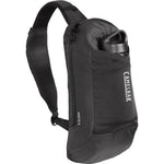 CamelBak Arete black sling backpack with water bottle in side pocket