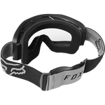 Fox Main Stray Goggle in black showing rear interior foam padding and gray strap