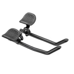Profile Designs black aerobars with adjustable armrests and grip extensions on white background