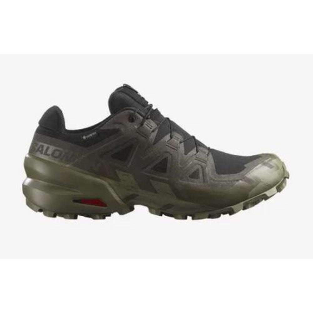 Salomon Speedcross 6 GTX men's trail running shoe in black and olive green