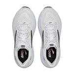 Brooks Ghost 18 running shoes in white with black and rose gold accents