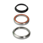 Syncros headset components showing black top cap and silver bearing races