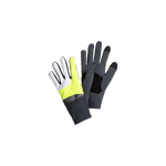 Brooks Fusion Midweight running gloves in asphalt gray with bright yellow accents