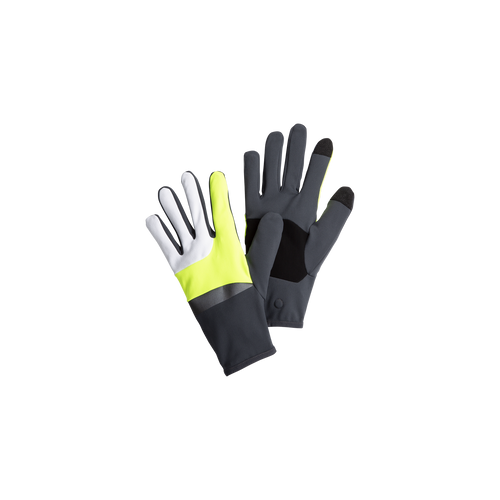 Brooks Fusion Midweight running gloves in asphalt gray with bright yellow accents
