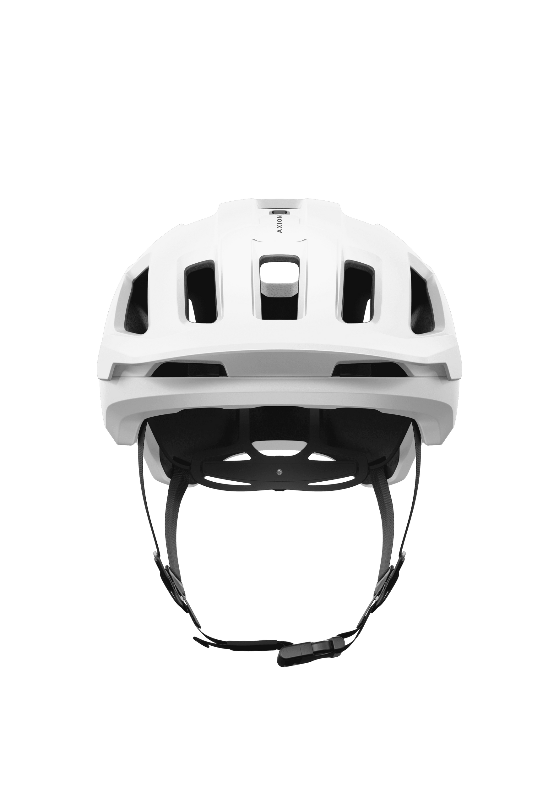 POC Axion Spin cycling helmet in matt white with ventilation ports and black straps