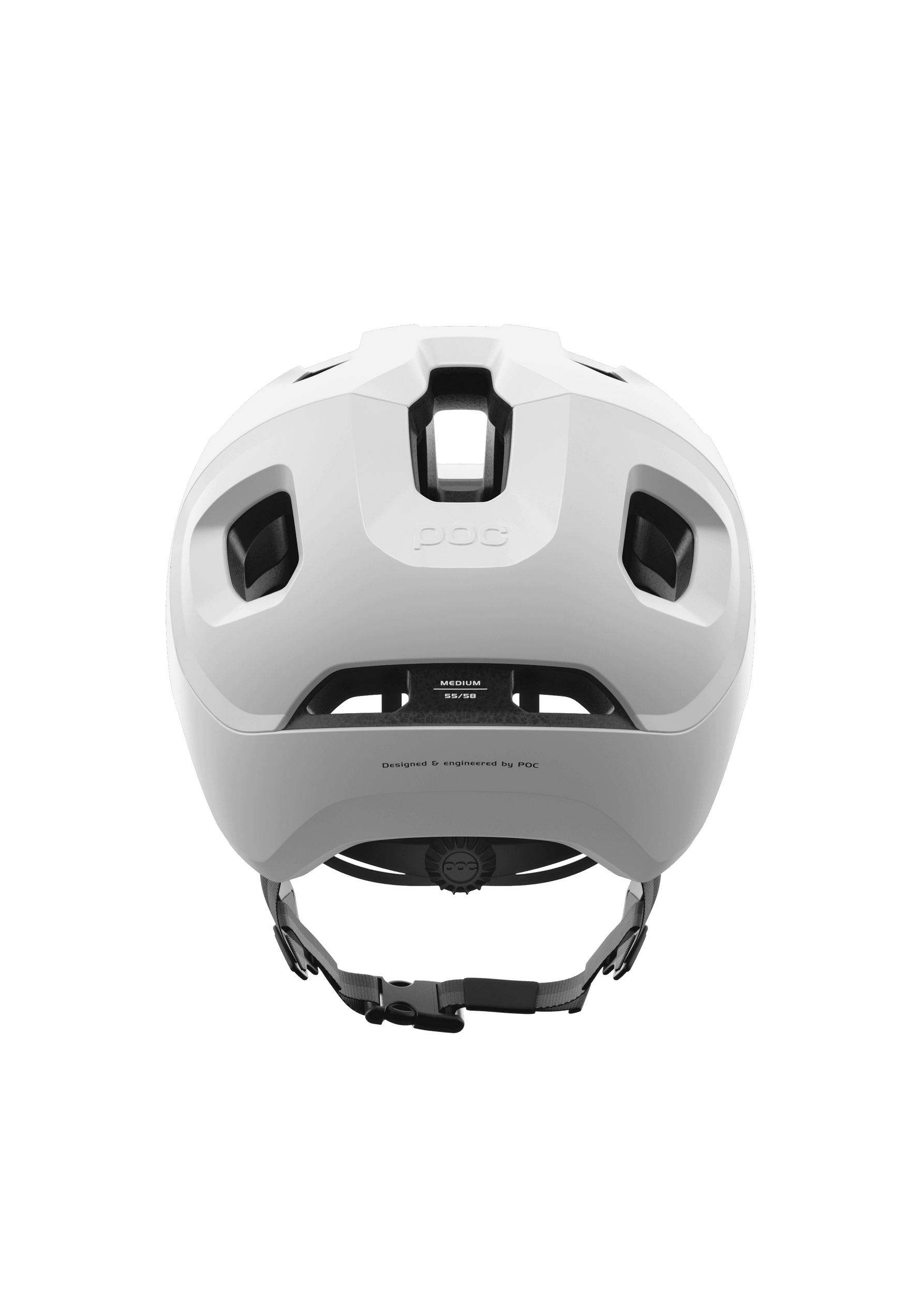 POC Axion Spin Helmet in matt white with ventilation vents and adjustment dial