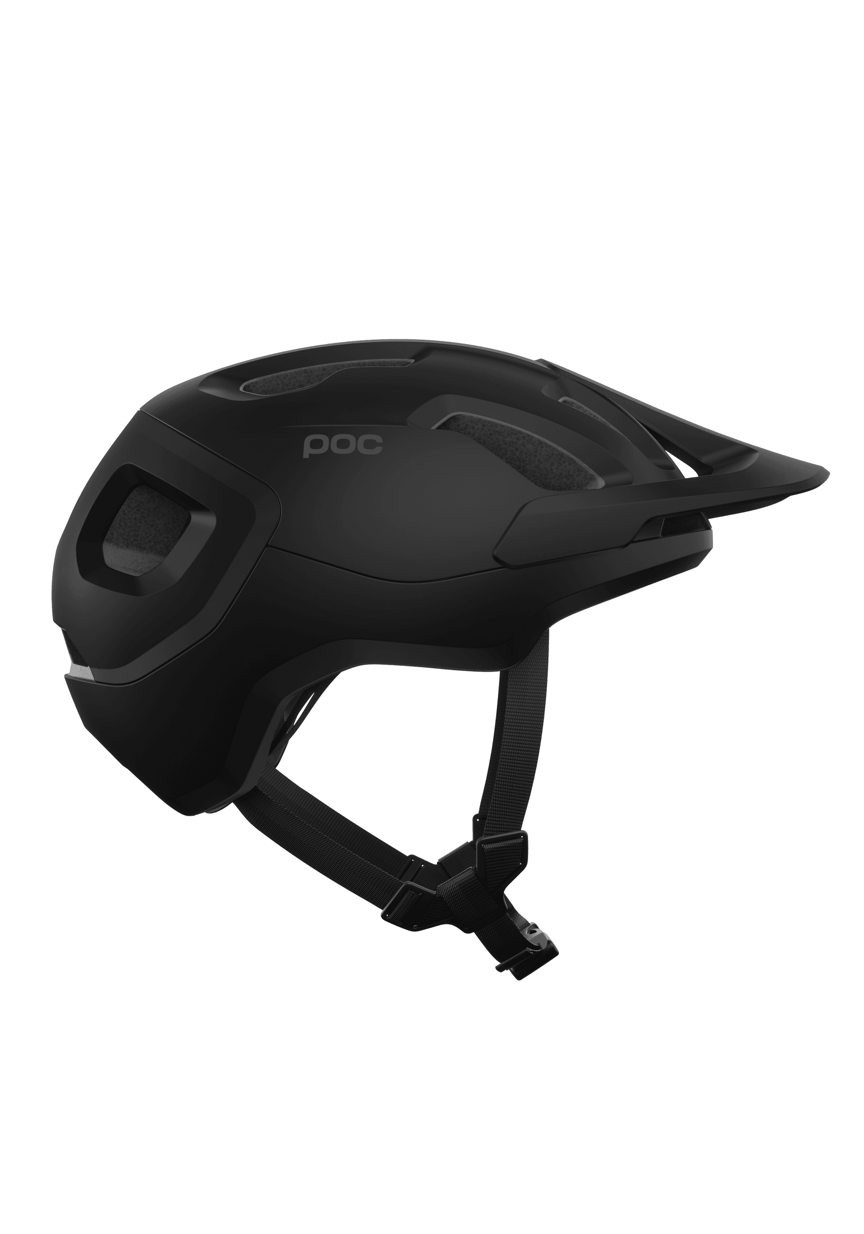 POC Axion Spin cycling helmet in matte black with adjustable chin strap