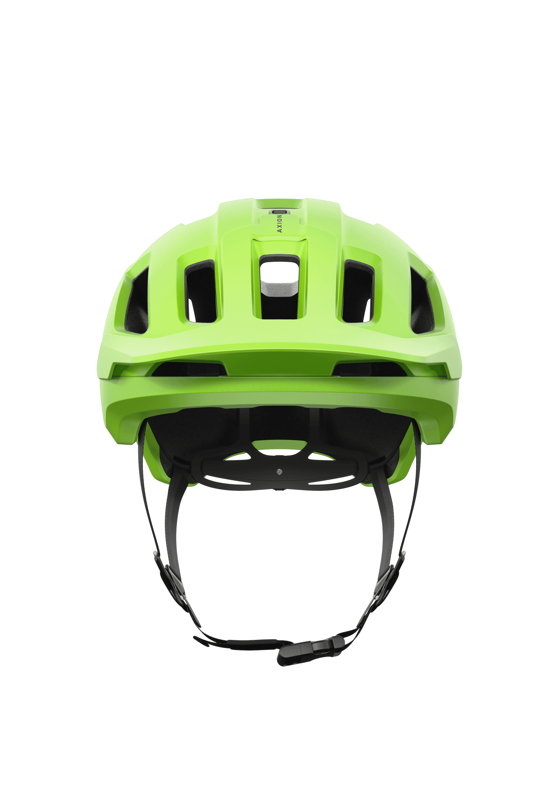 POC Axion Spin cycling helmet in bright green matte finish with ventilation ports