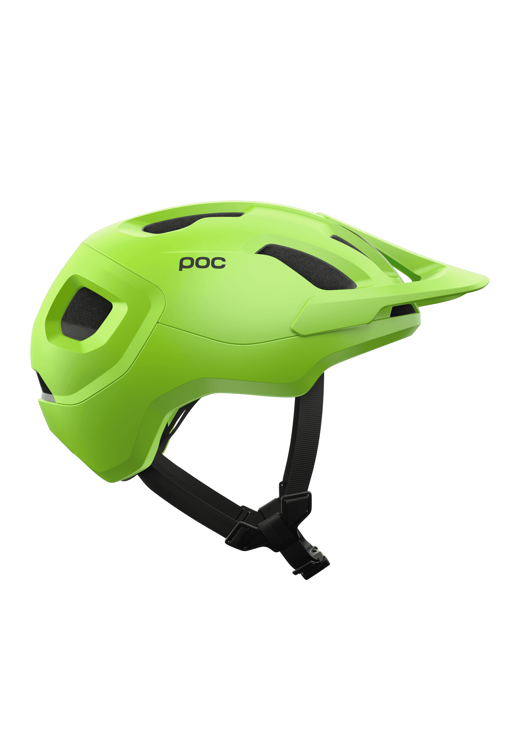 POC Axion Spin mountain bike helmet in fluorescent green with ventilation holes