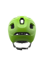 POC Axion Spin bicycle helmet in fluorescent green matte finish, rear view