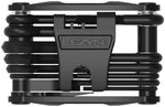Lezyne RAP II 6 Multi Tool black, front-facing view showing all folded tools and Lezyne logo