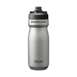 CamelBak Podium steel water bottle in stone silver color with black cap
