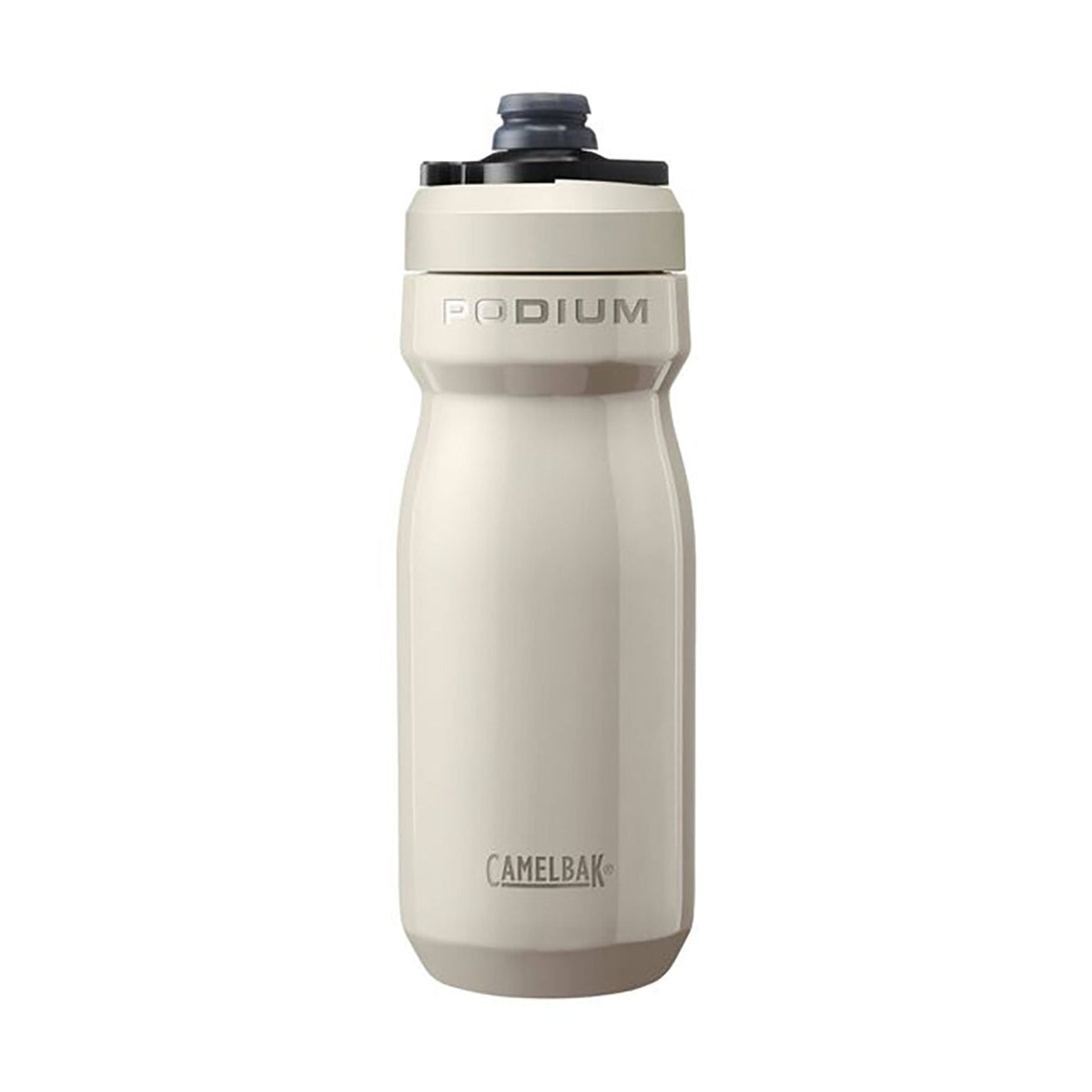 CamelBak Podium bike water bottle in stone beige color with black cap
